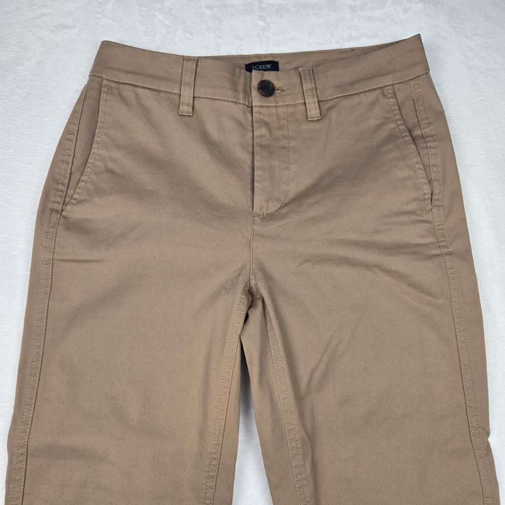 J.Crew Women's High Rise Girlfriend Chino Pants Camel Tan‎ AD156 Size 00 NWT - Picture 2 of 13